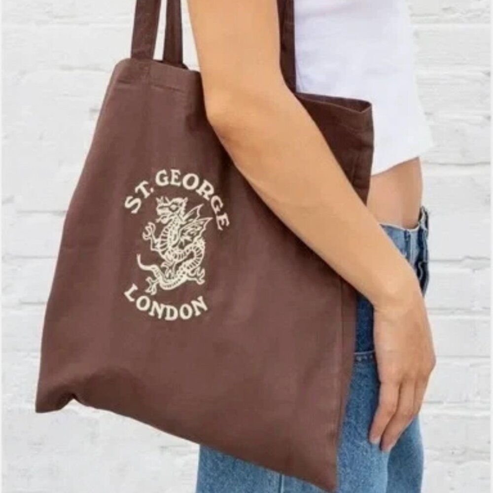 Brandy Melville Bag Handbag St George London Tote Leather Brown New